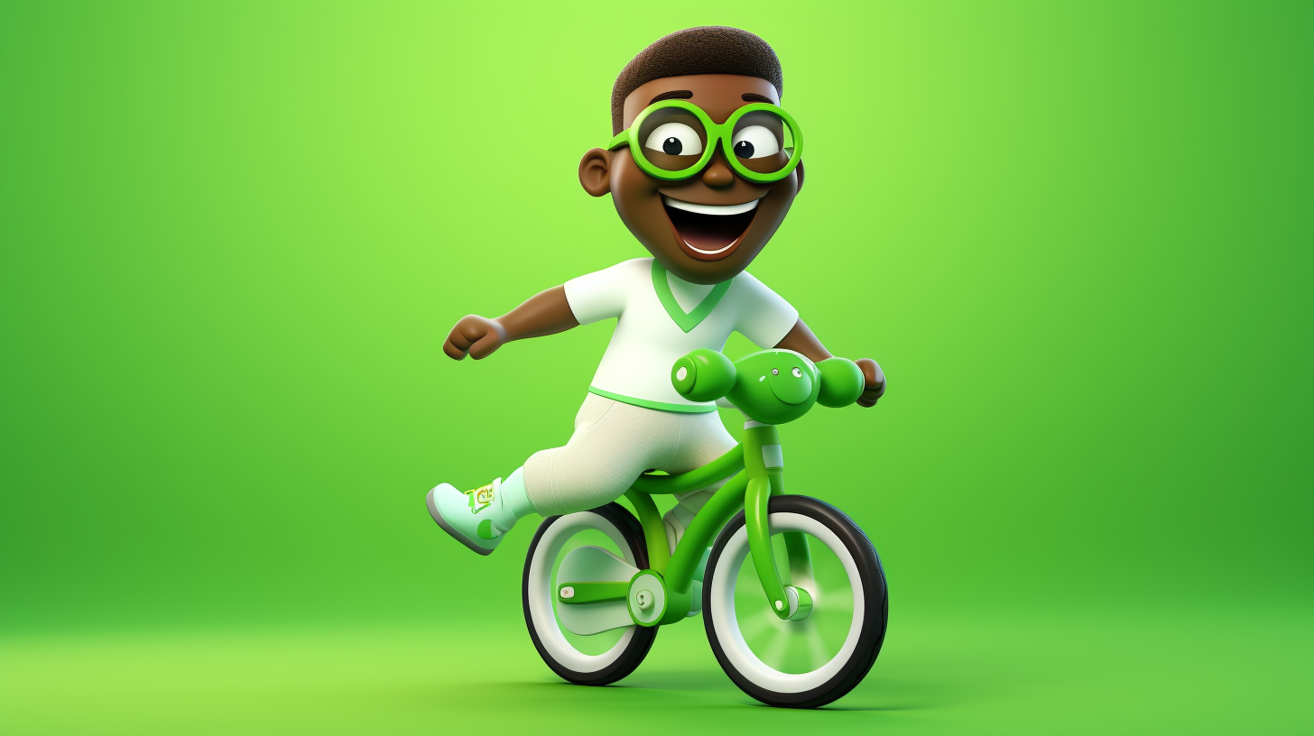 African man riding bike with a smile