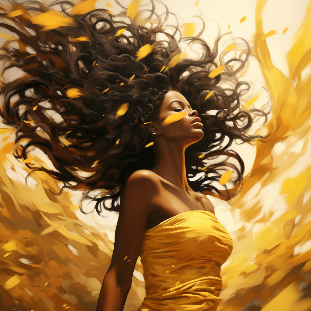 African women with elegant hair in the wind