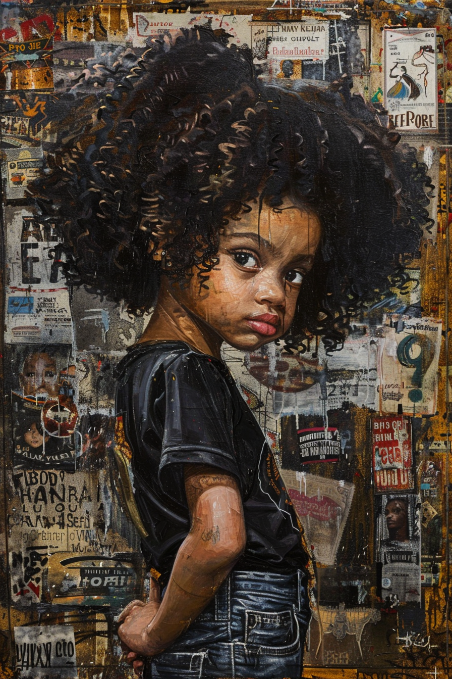 Tim Okamura's Painting of Afro American Child