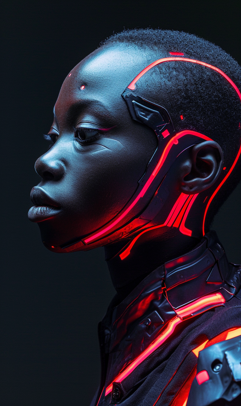 Afro Futurism Cyborg Minimal Style