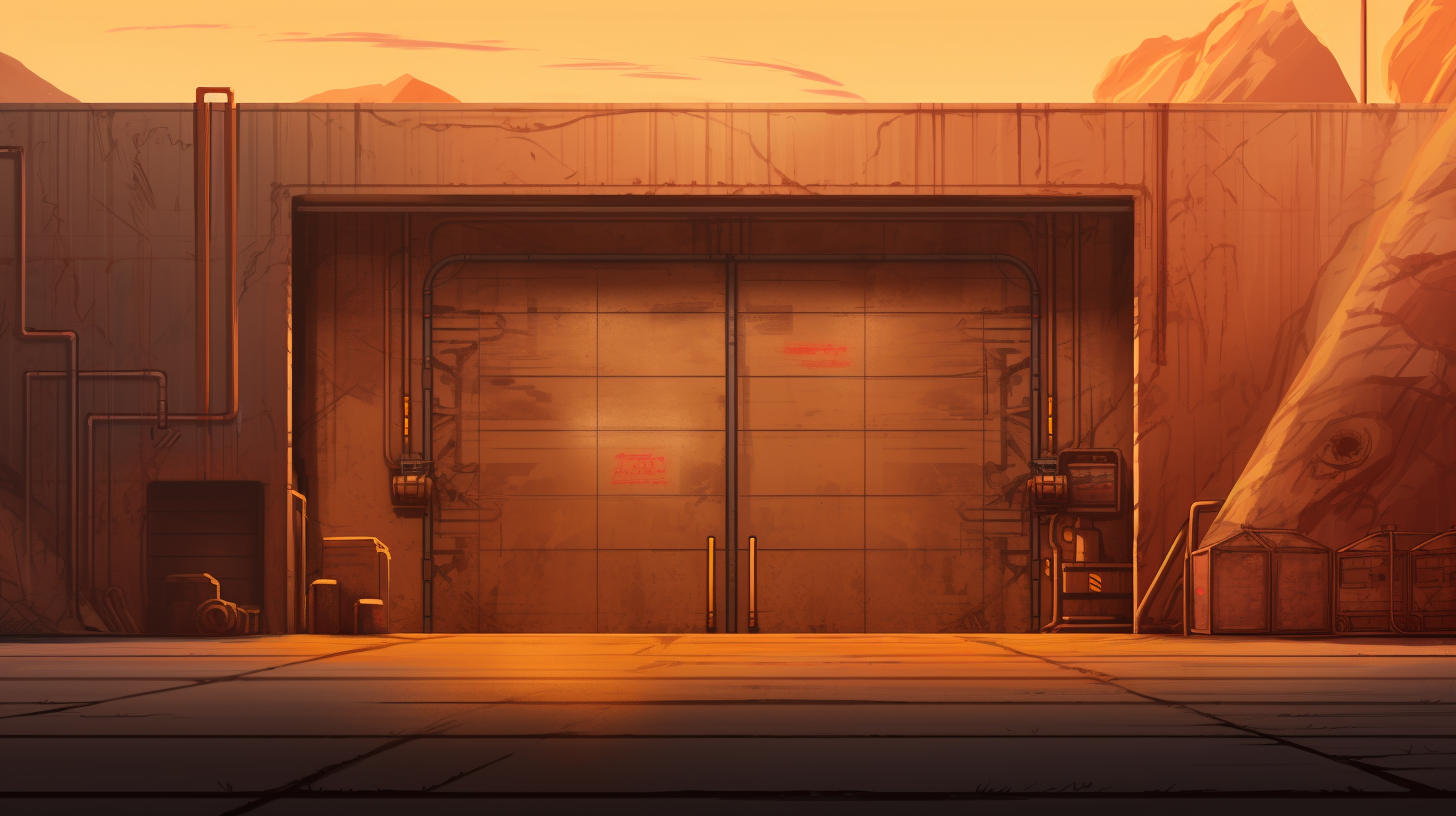 Sketch of Afrofuturist Security Door at Mountain Research Facility