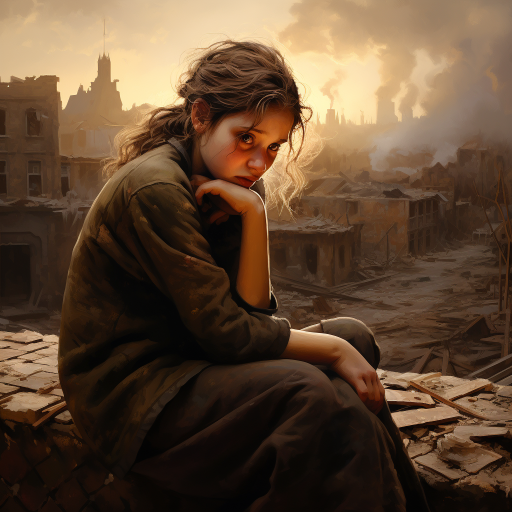 Devastation of War: Crying Girl