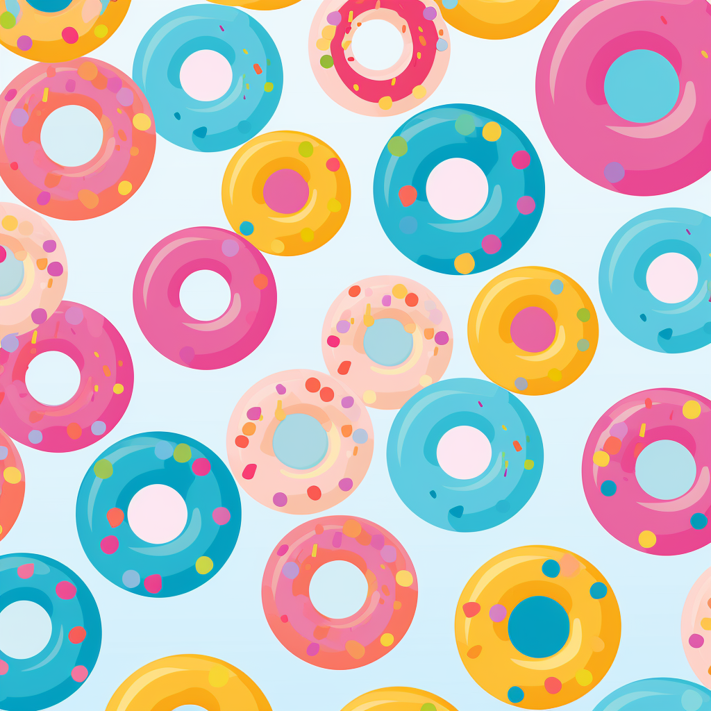 Colorful donut fabric pattern design