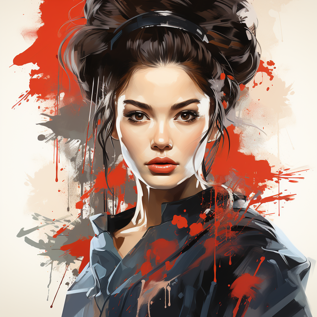 Aggressive Japanese Geisha with Deep Stare  ?