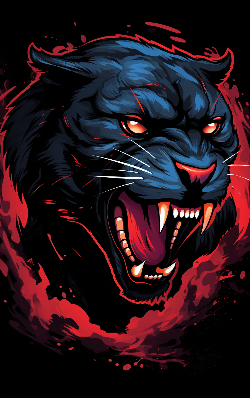 Aggressive Panther Logo for T-Shirt Design