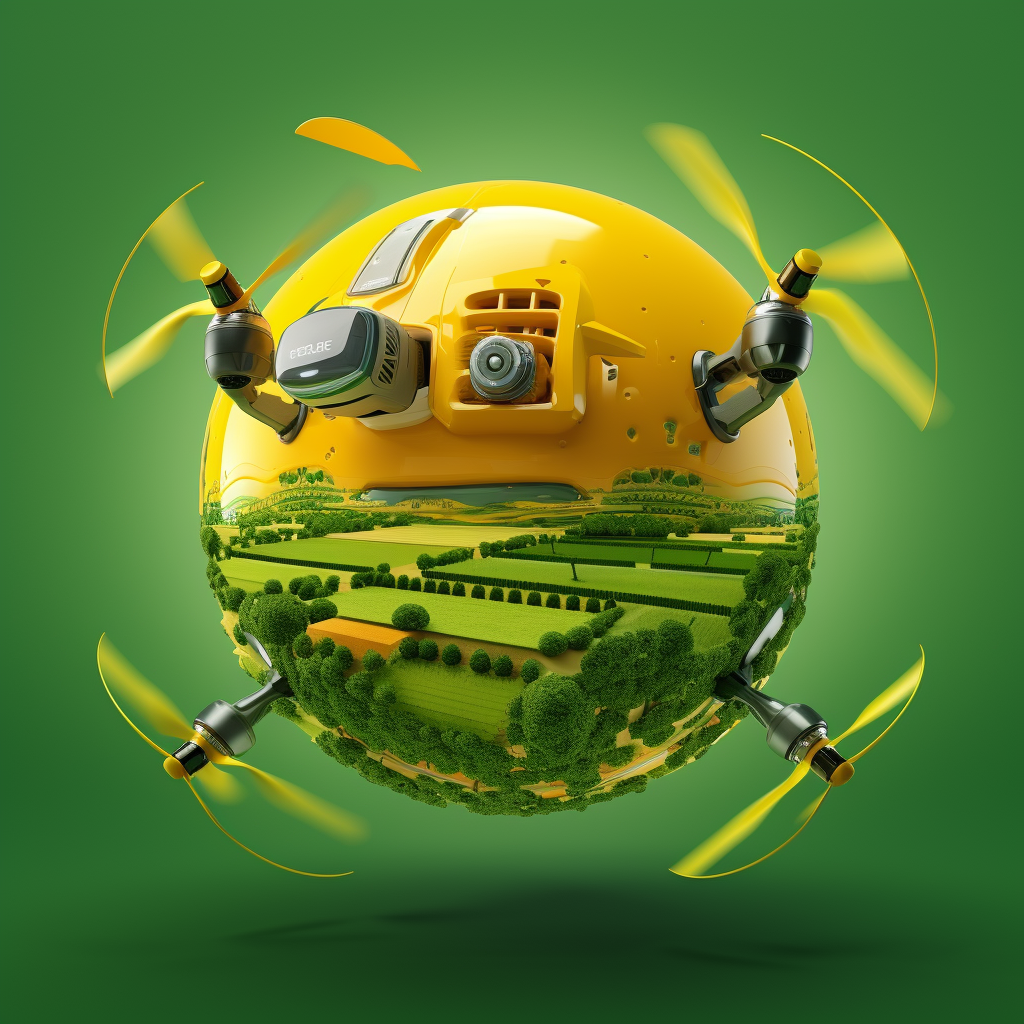 Yellow-green agricultural synergy with UAV drone