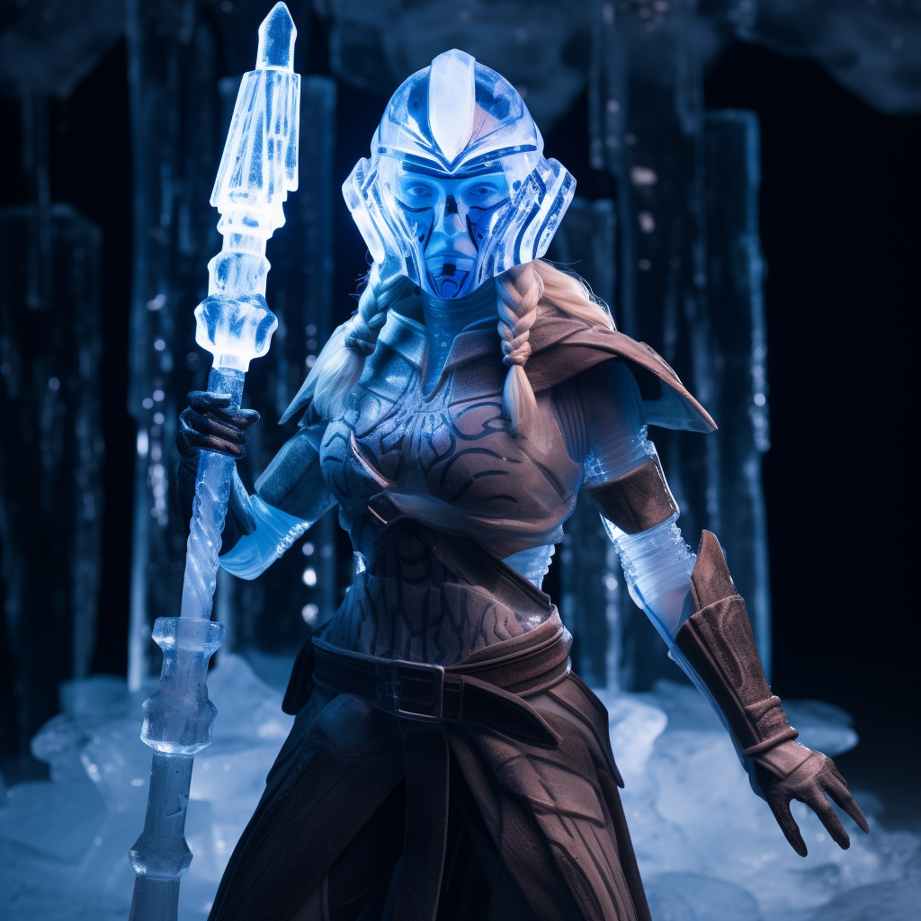 A stunning Ahsoka ice sculpture