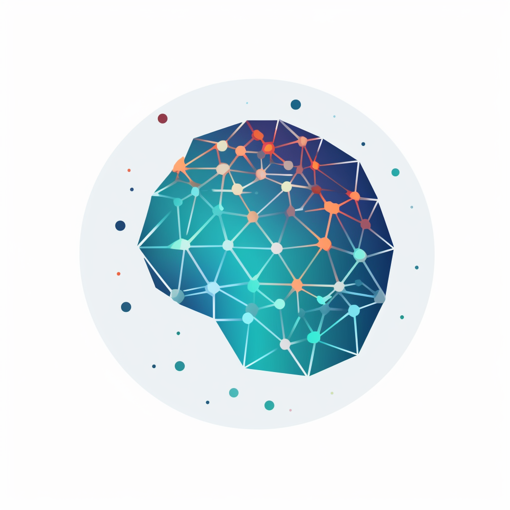 Abstract AI brain inside a triangle-styled circle logo