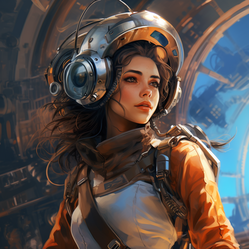 Female pilot time-traveling AI cyborg