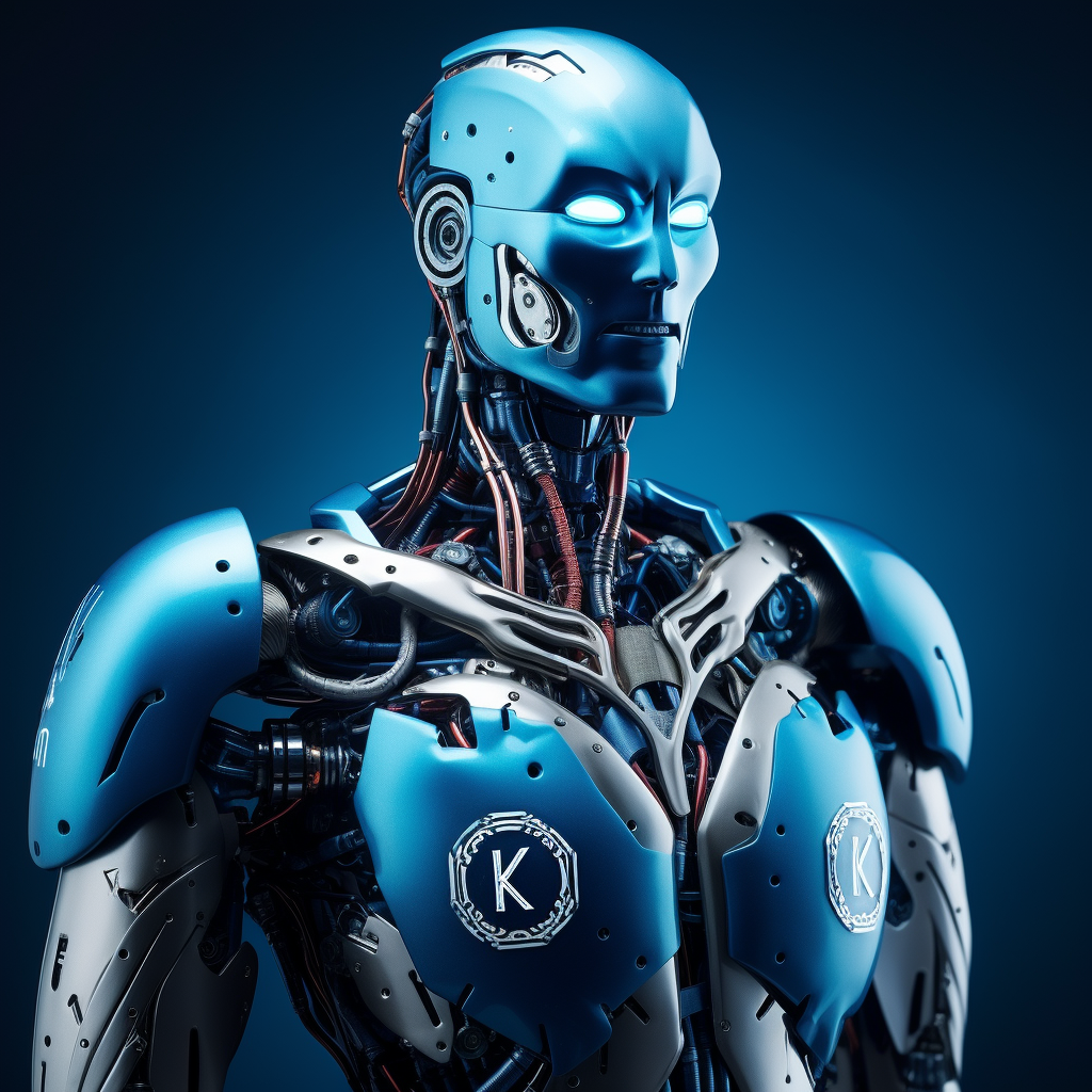 AI Robot with Grok Logo on Chest