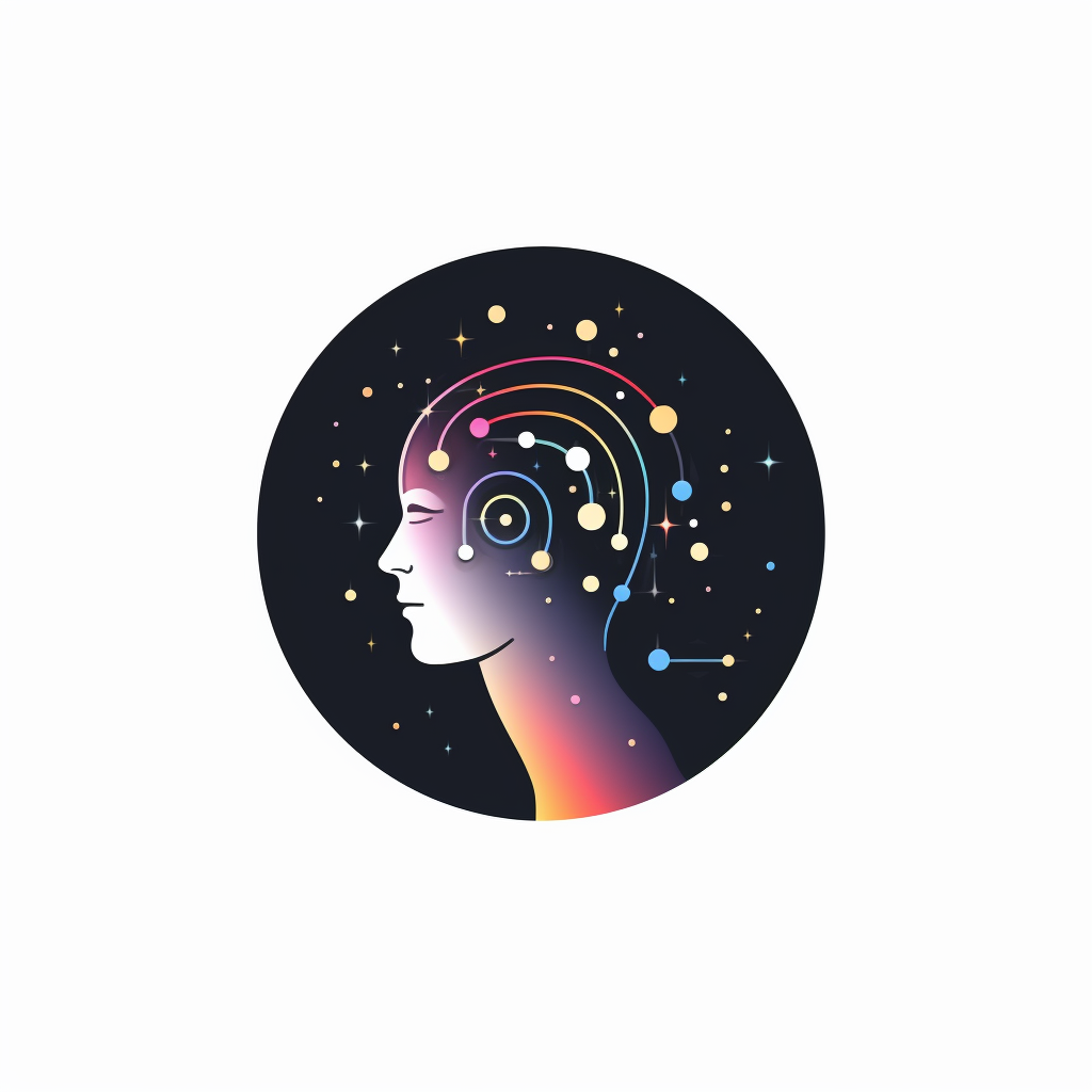 Minimalist AI and space icon