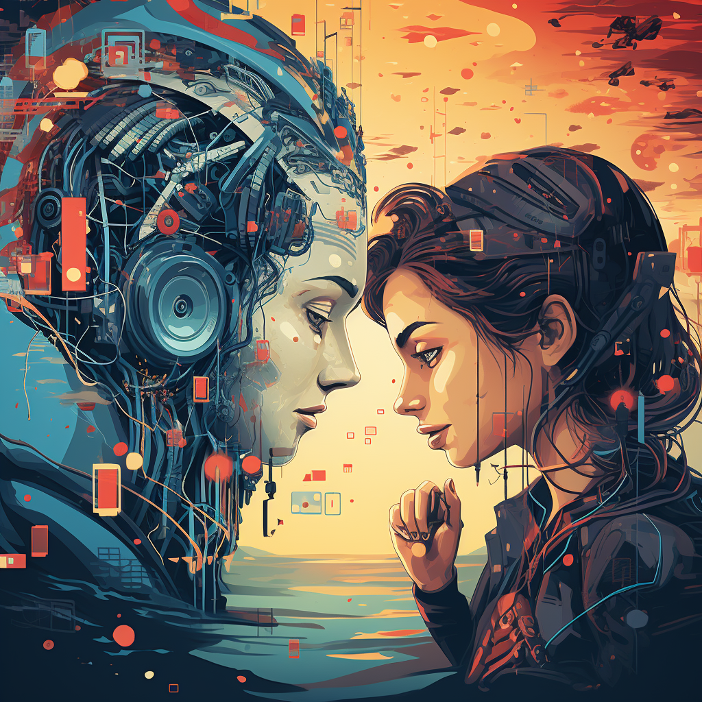 Illustration of AI bridging emotions and technology