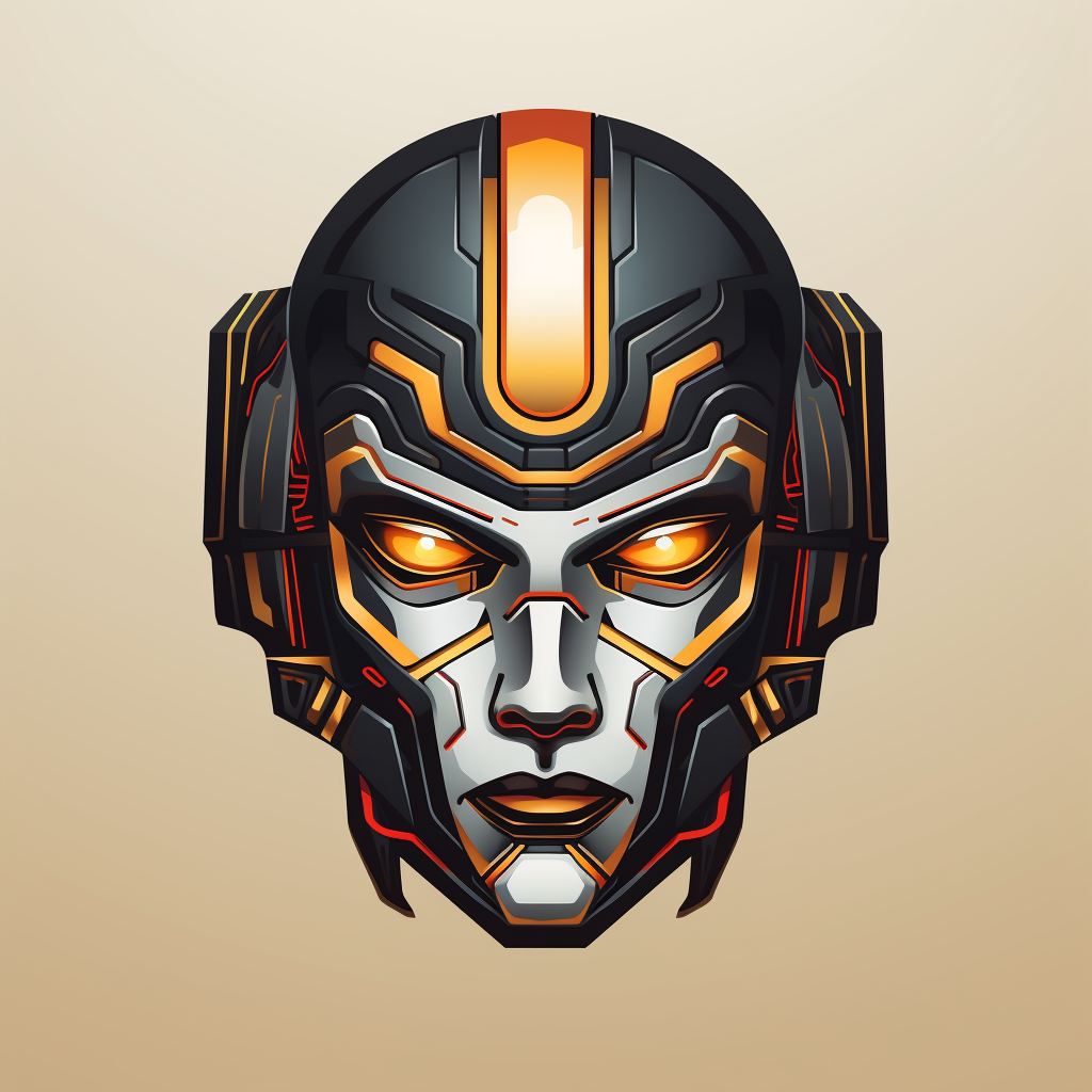 AI robot head logo design