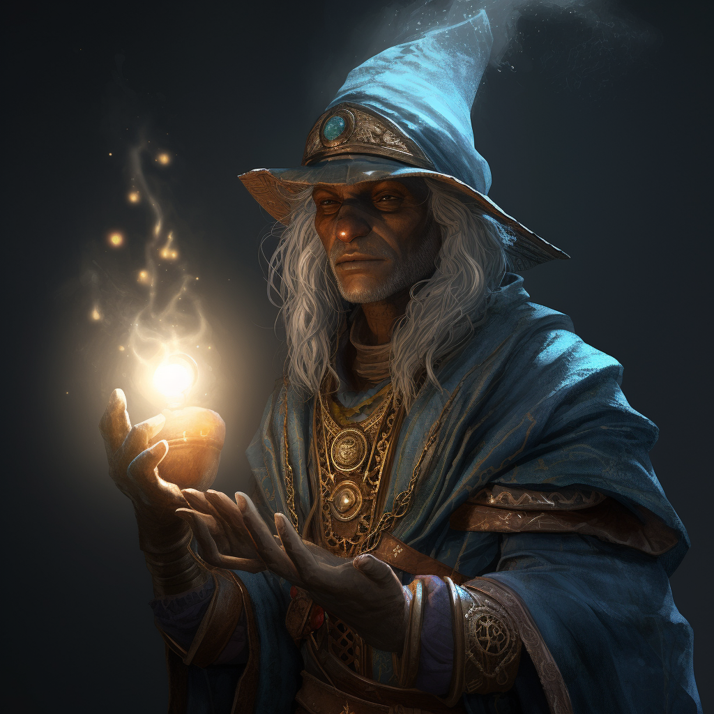 Air Genasi Sorcerer with Cinematic Lighting