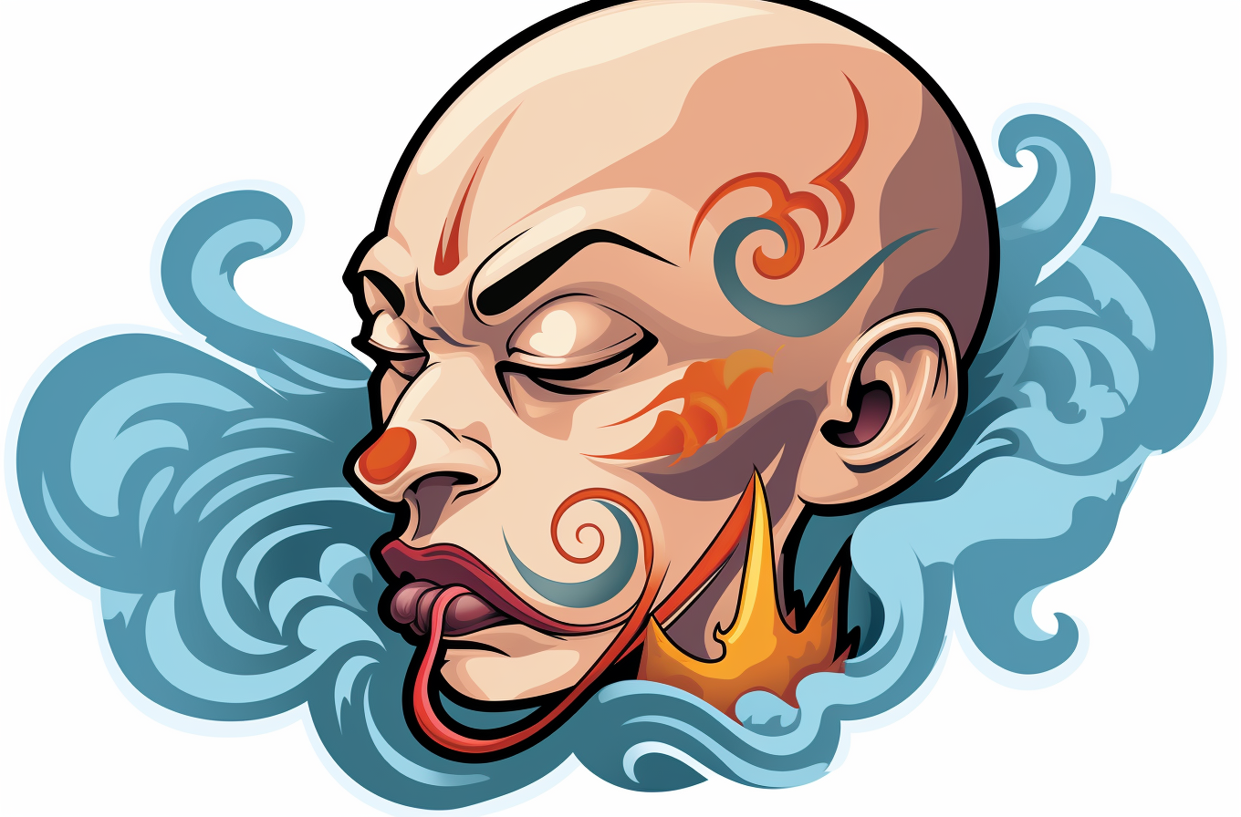 airbender tattoo sticker design