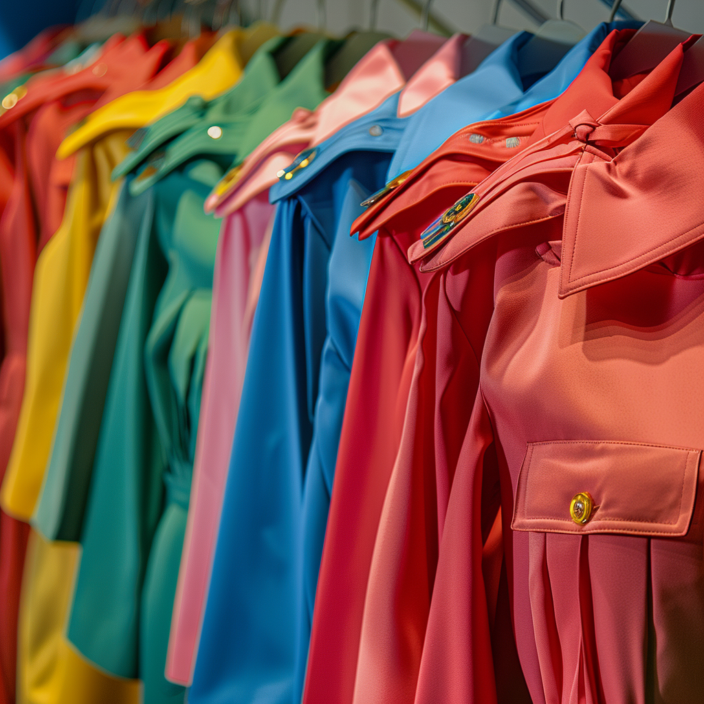 Airline uniforms in vibrant carousel