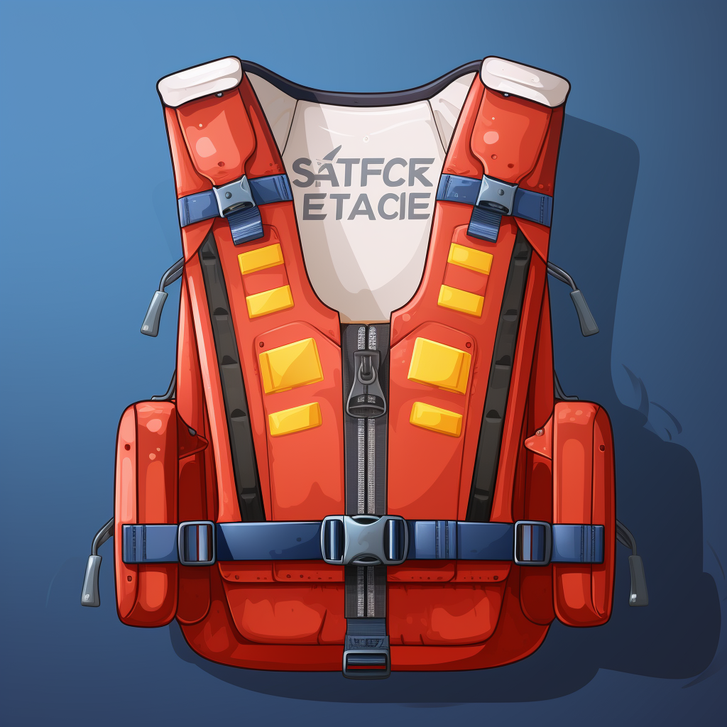 Airplane Safety Instructions Life Jacket Art