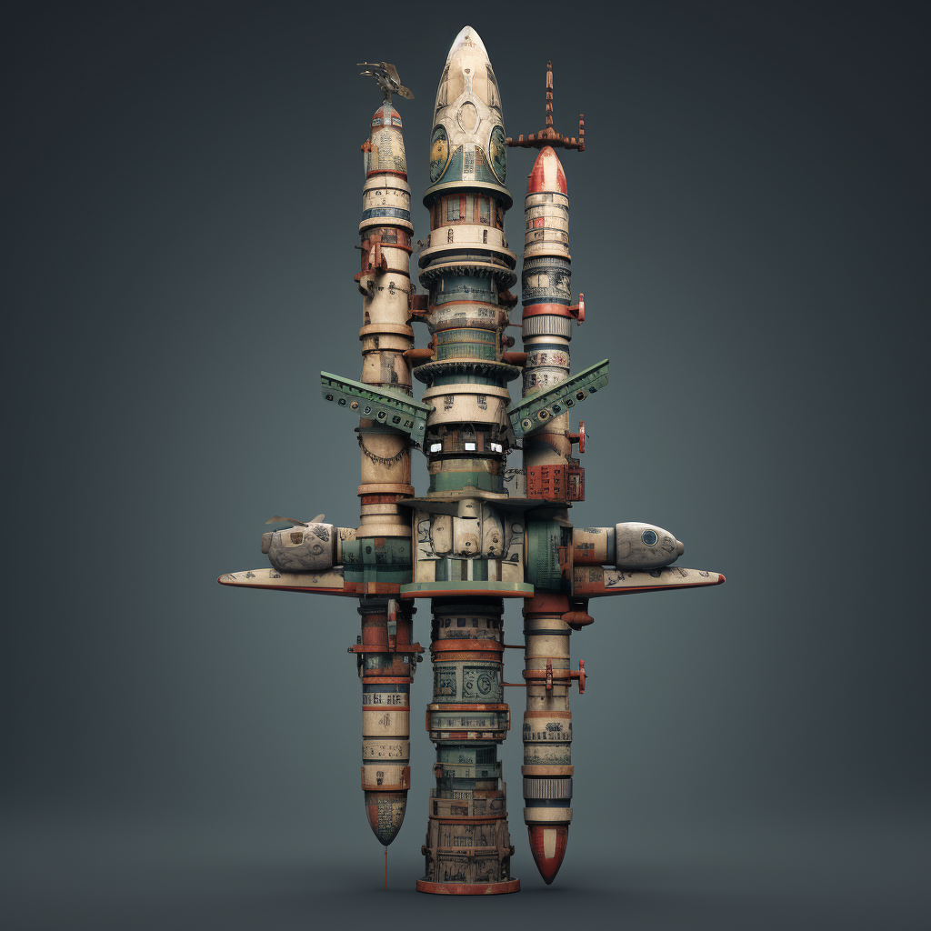 Totem Pole with Airplanes Sculpture