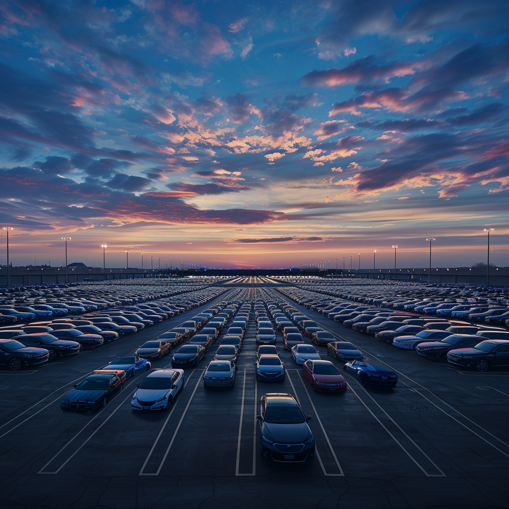 Wide Angle Airport Parking Lot