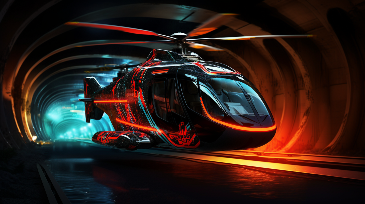 Ferrari Airwolf Helicopter with Tron Lighting