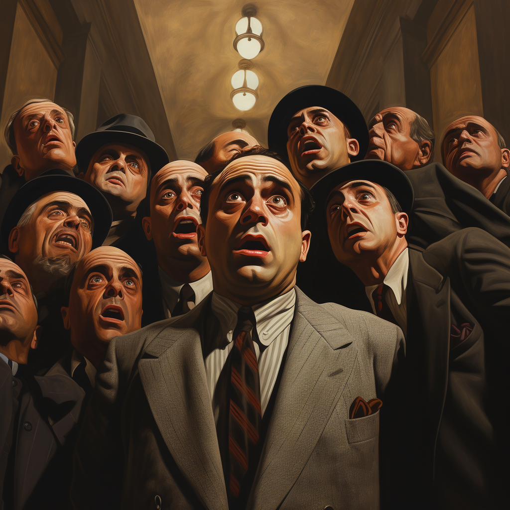 Al Capone and Mafia Members in Shock and Fear