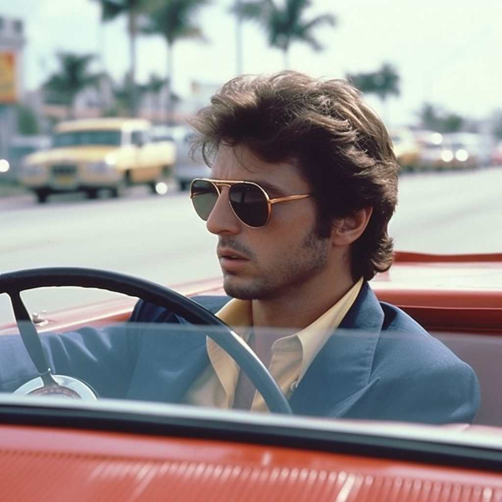 Al Pacino driving Ferrari in Miami