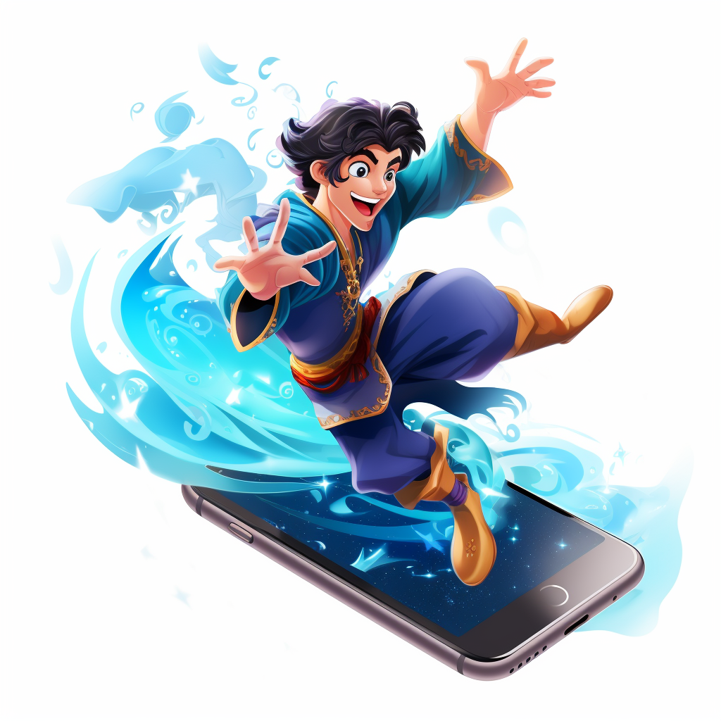 Aladdin on Smartphone Vector Image