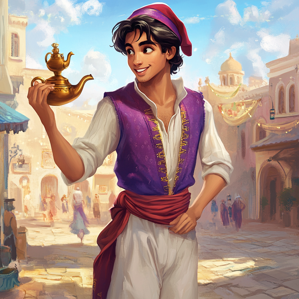 Aladdin adventurous confident magic lamp