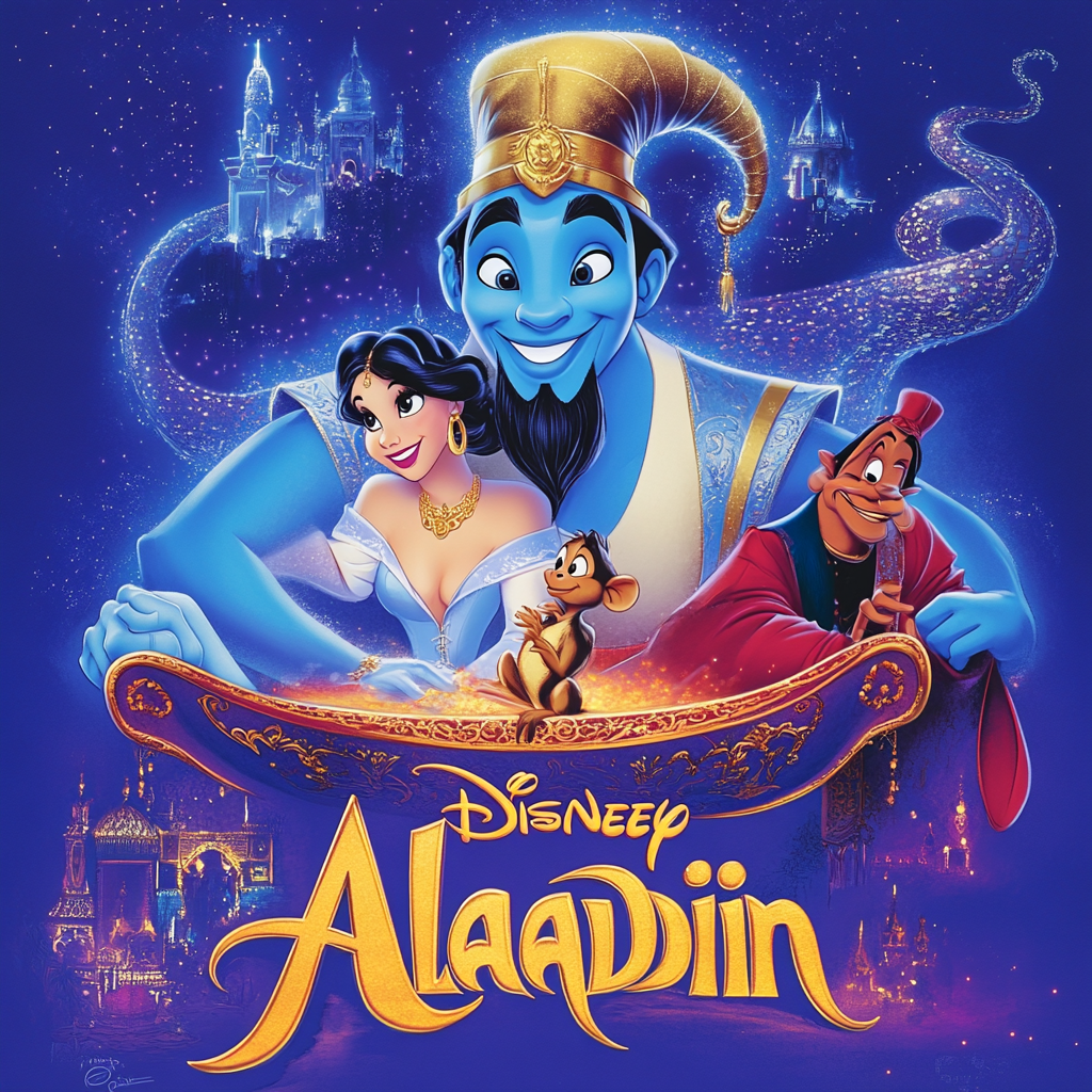 Aladdin movie poster genie carpet