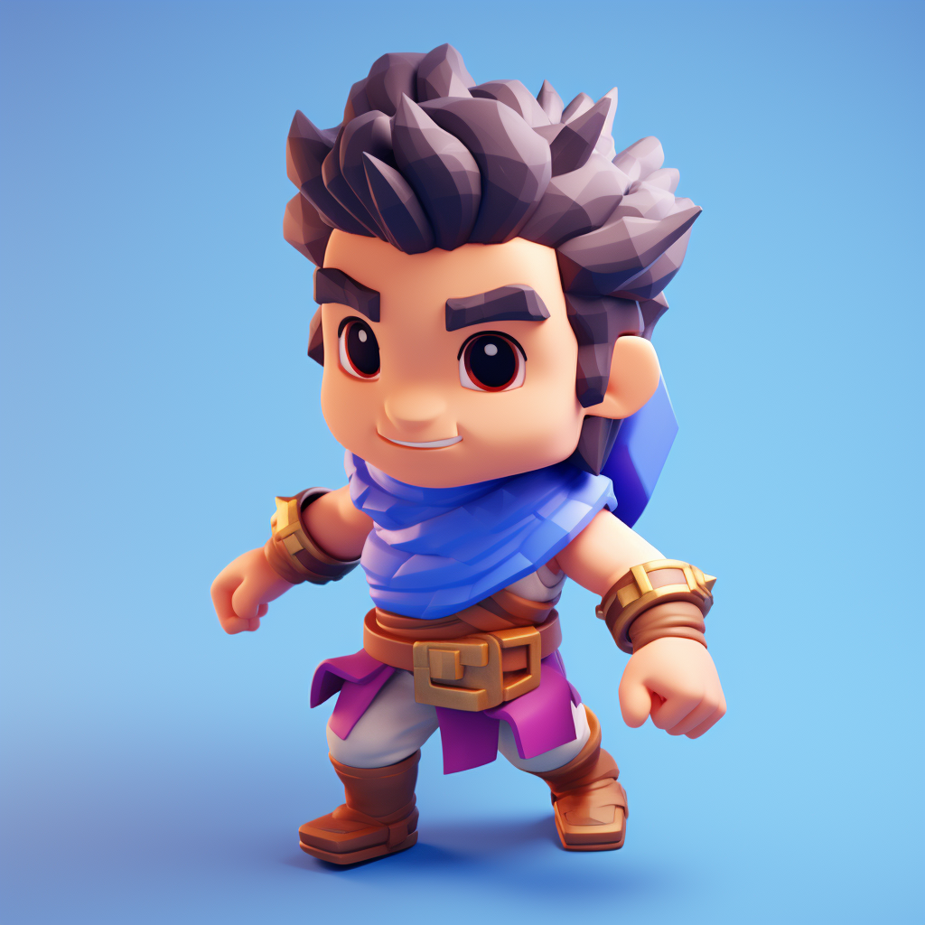 Cute Aladdin Unity Voxel Mobile Game Character