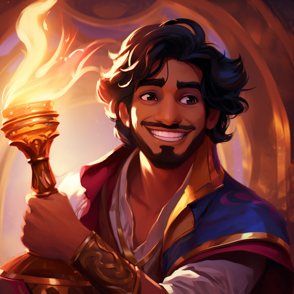 Aladdin using RPG against Jafar