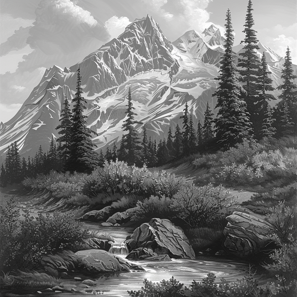 Realistic Alaska Pioneer Peak Photo