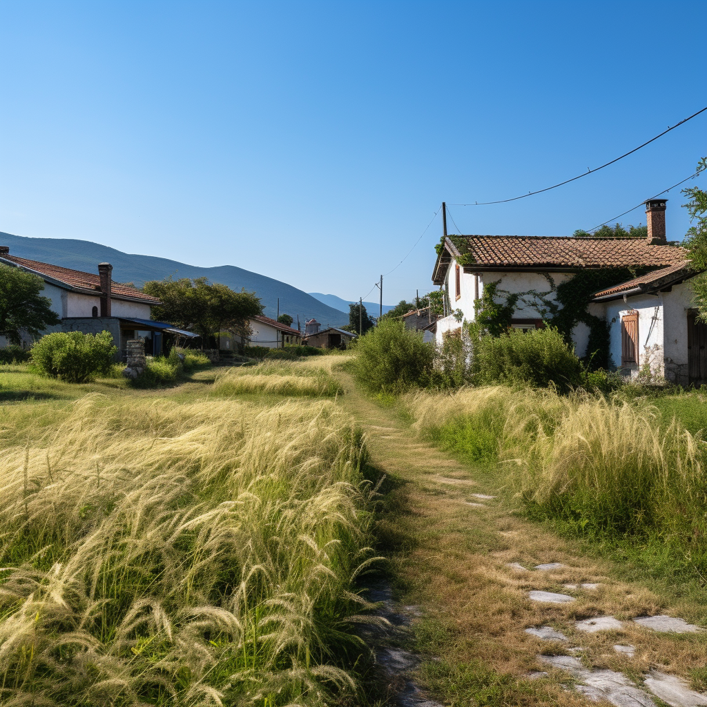 Albanian Countryside House Yard Image