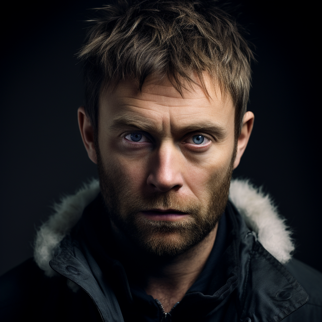 Hyperealist portrait of Damon Albarn