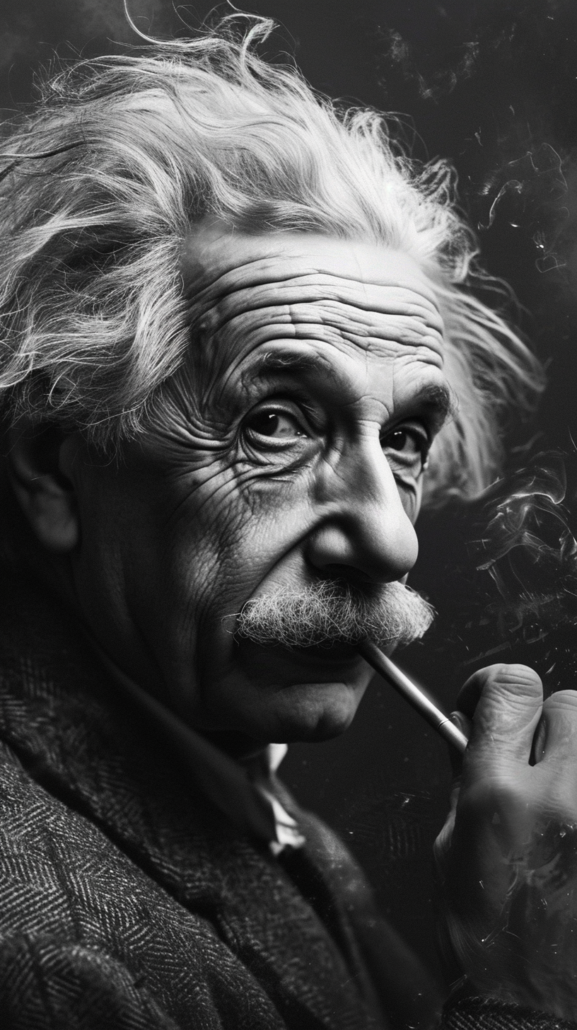 Albert Einstein facing intellectual challenges