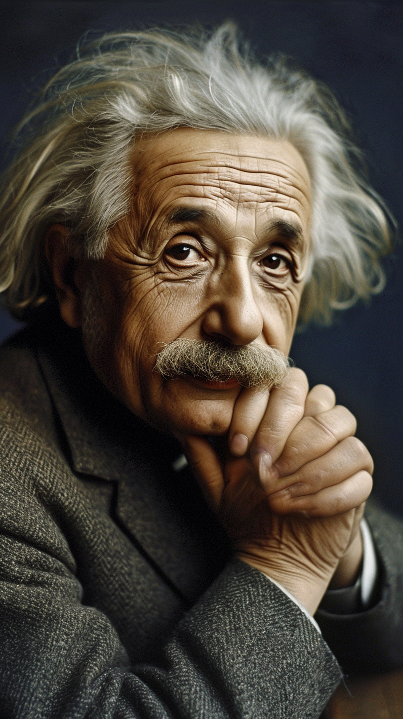 Albert Einstein showcasing intelligence