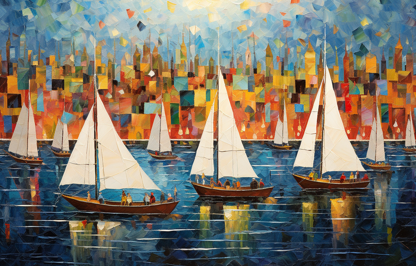 Painting of hundreds of sail yachts