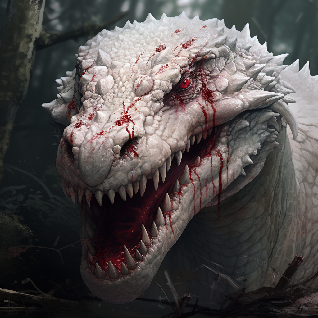 Stunning Albino Alligator with Red Eyes