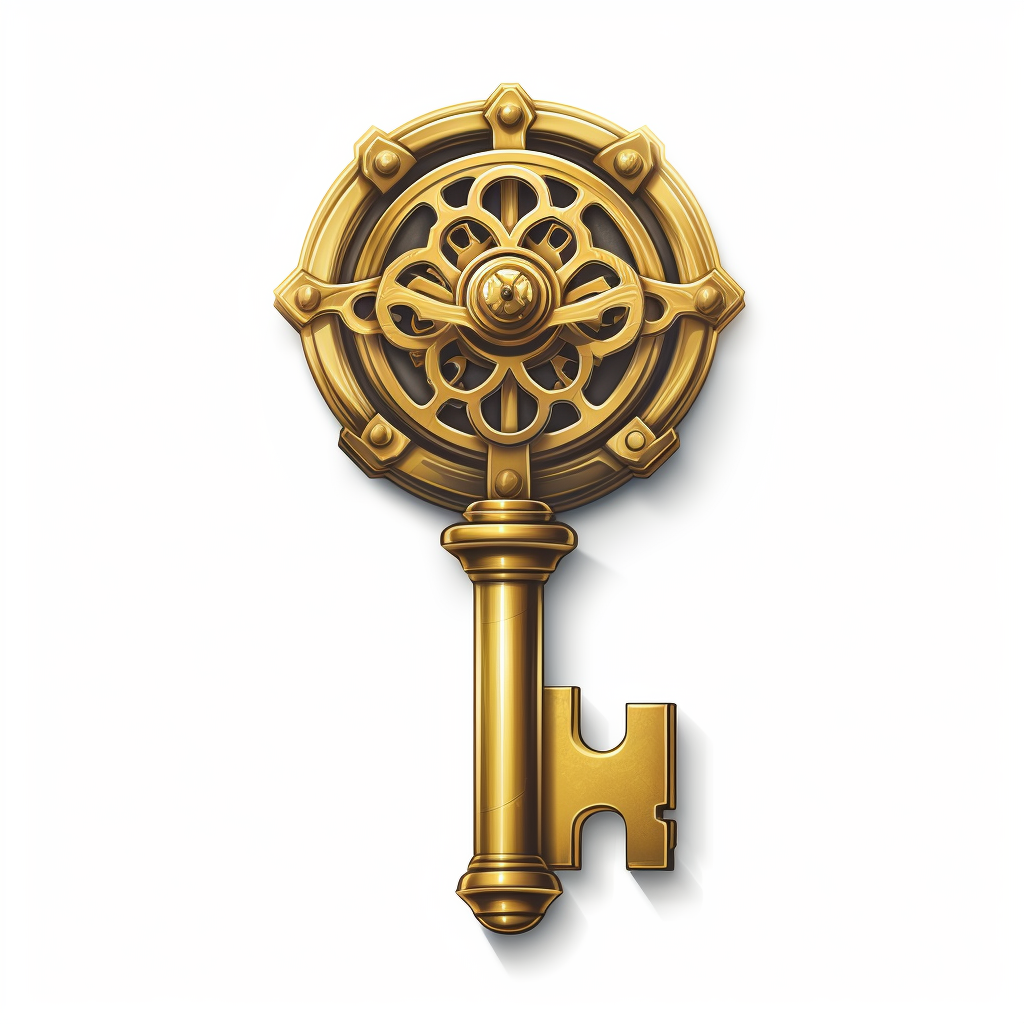 Transparent alchemist key emoji logo