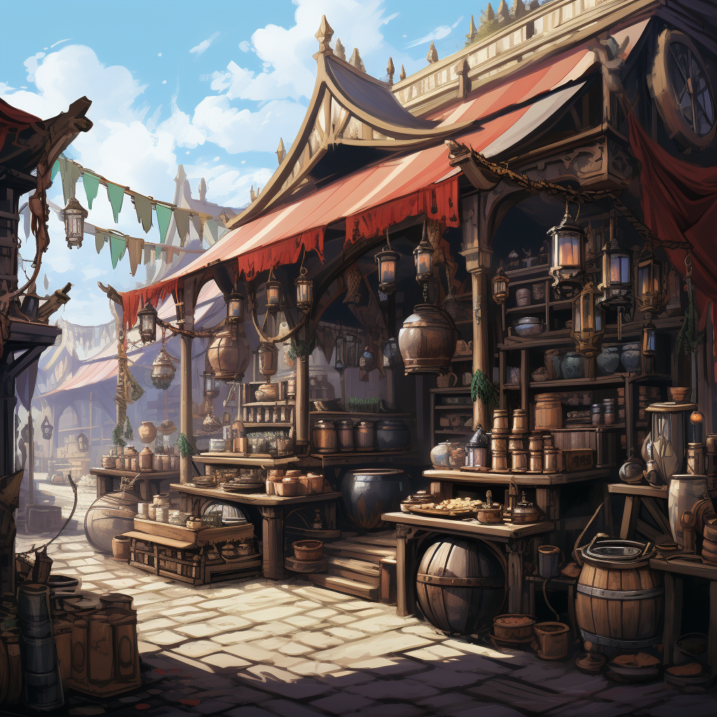 dnd fantasy alchemy street market