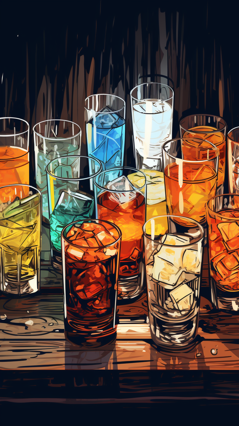 Different types of alcohol glasses