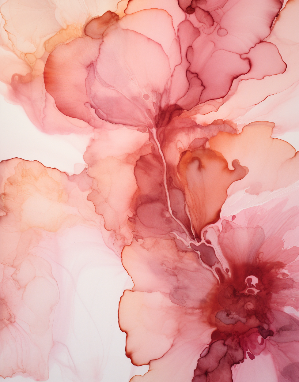 Pink and Brown Alcohol Ink Painting