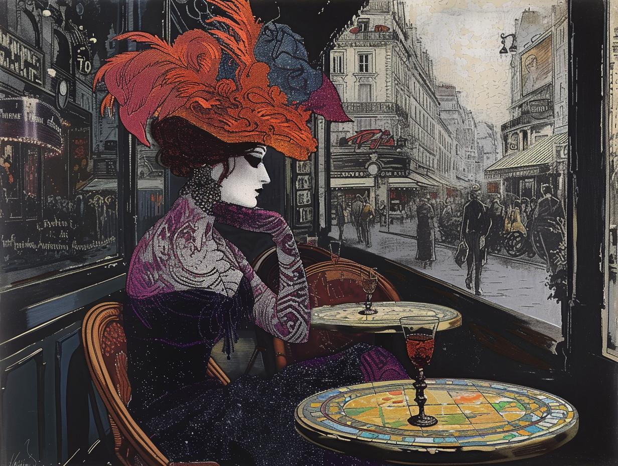 Alebrije Edwardian Woman Paris Cafe