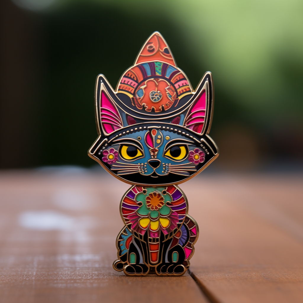 Alebrijes Cat Lapel Pin