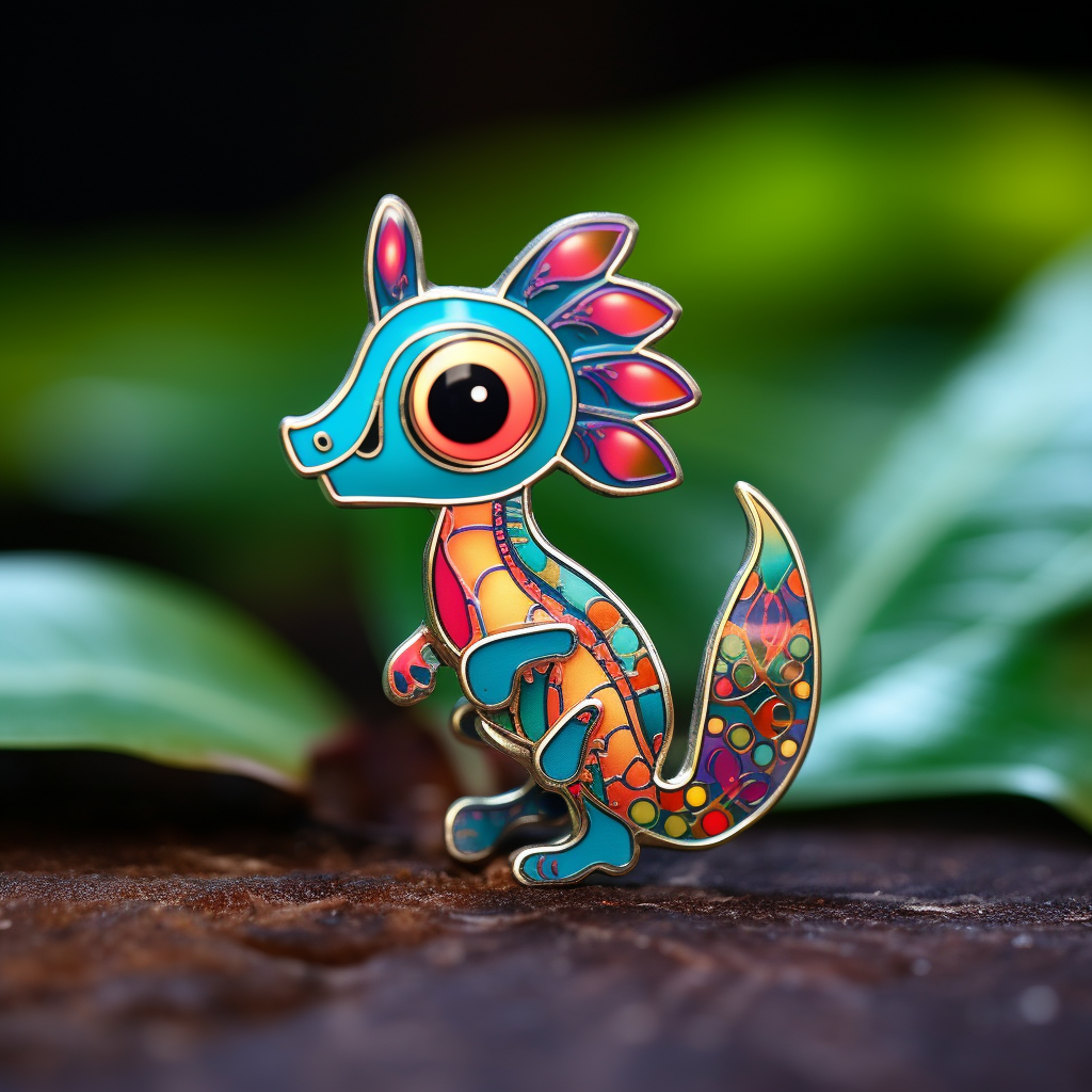 Holiday themed alebrijes lapel pin