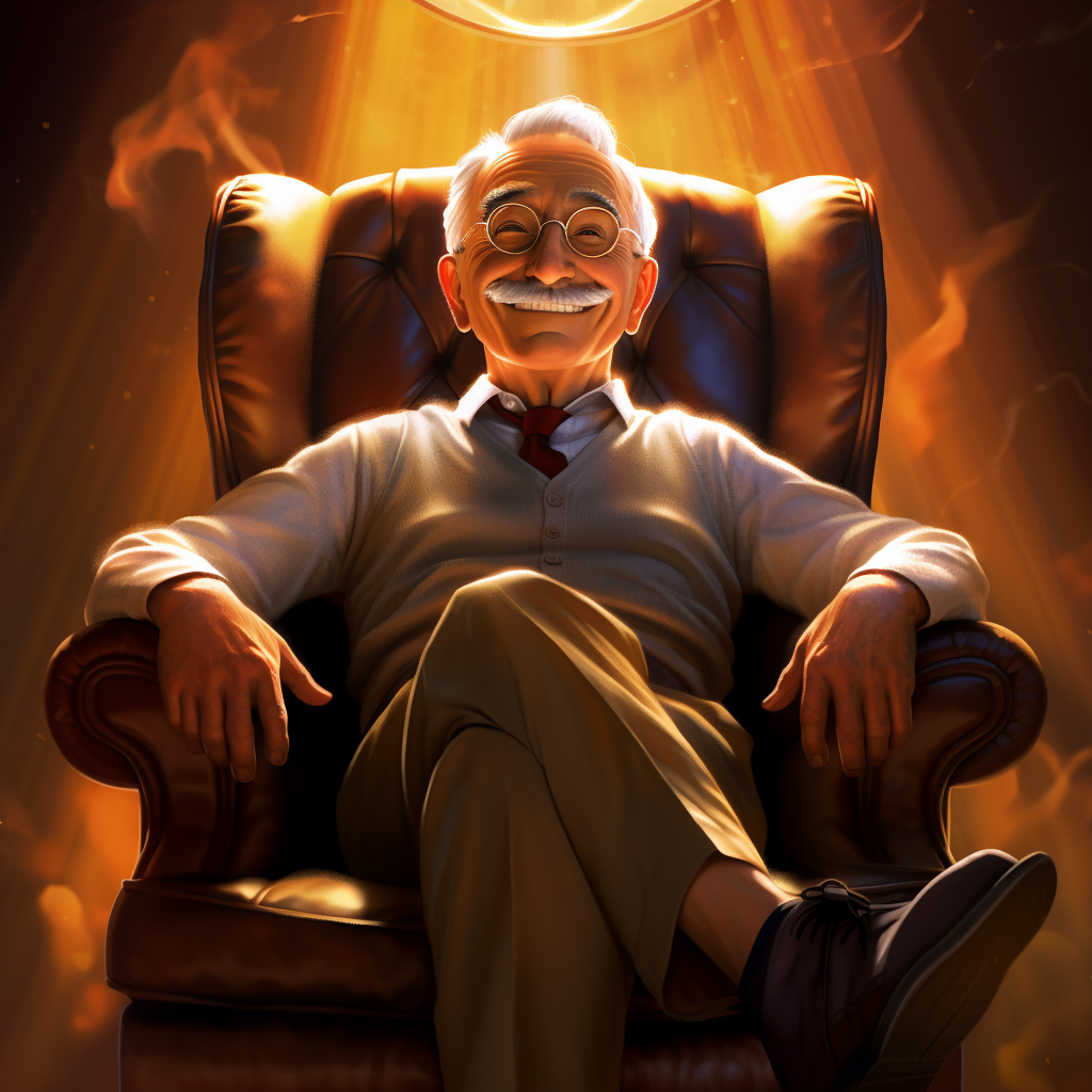 Man sitting on a chair in Alfred movie poster