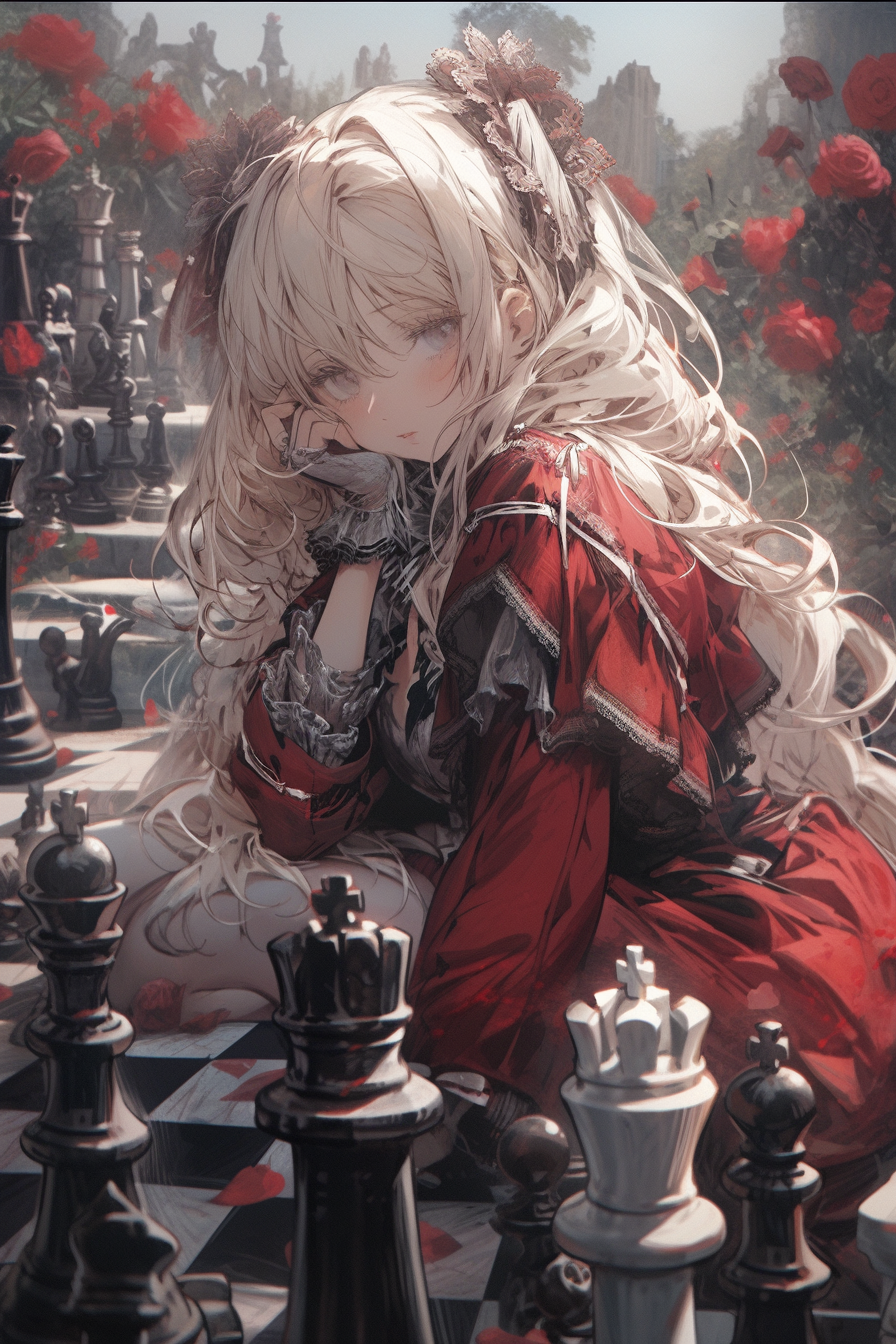 Alice thinking on a massive chessboard