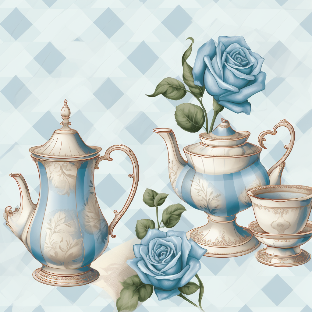 Alice in Wonderland Tea Party Checkered Pattern