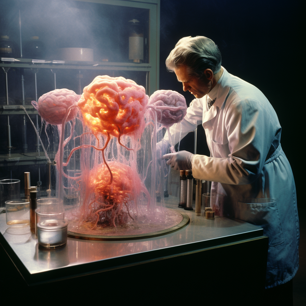 Alien brains chemistry color photograph 1980