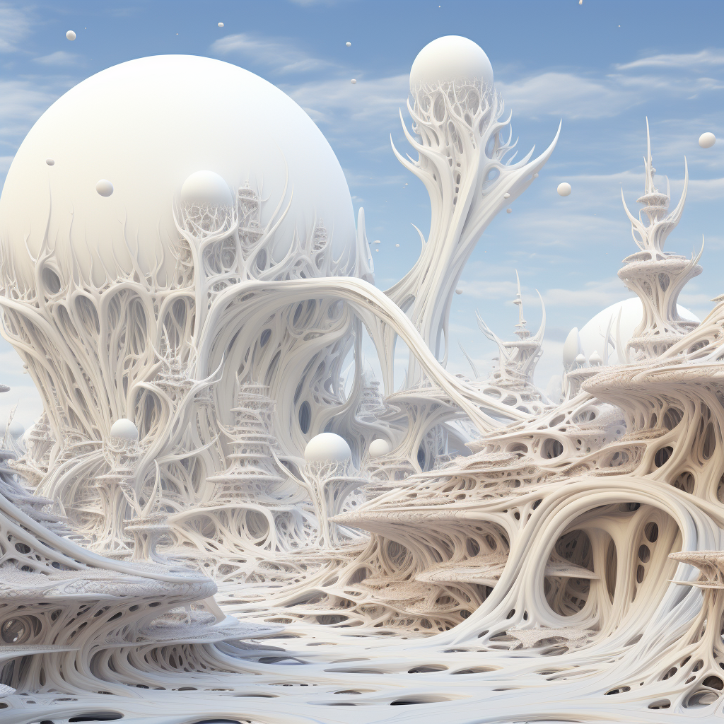 Beautiful alien landscape in white